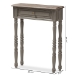 Baxton Studio Noemie Country Cottage Farmhouse Brown Finished 1-Drawer Console Table - ROB11-Brown-ST