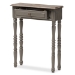 Baxton Studio Noemie Country Cottage Farmhouse Brown Finished 1-Drawer Console Table - ROB11-Brown-ST