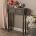 Baxton Studio Noemie Country Cottage Farmhouse Brown Finished 1-Drawer Console Table - ROB11-Brown-ST