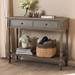 Baxton Studio Noemie Country Cottage Farmhouse Brown Finished 2-Drawer Console Table - ROB10-Brown-ST