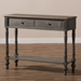 Baxton Studio Noemie Country Cottage Farmhouse Brown Finished 2-Drawer Console Table - ROB10-Brown-ST