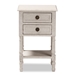 Baxton Studio Lenore Country Cottage Farmhouse Whitewashed 2-Drawer Nightstand - RAM55-Whitewashed-NS