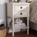 Baxton Studio Lenore Country Cottage Farmhouse Whitewashed 2-Drawer Nightstand - RAM55-Whitewashed-NS