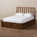 Baxton Studio Raurey Modern and Contemporary Walnut Finished Queen Size Storage Platform Bed - MG5110-Walnut-Queen