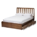Baxton Studio Raurey Modern and Contemporary Walnut Finished Queen Size Storage Platform Bed - MG5110-Walnut-Queen