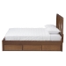 Baxton Studio Raurey Modern and Contemporary Walnut Finished Queen Size Storage Platform Bed - MG5110-Walnut-Queen