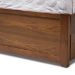 Baxton Studio Raurey Modern and Contemporary Walnut Finished Queen Size Storage Platform Bed - MG5110-Walnut-Queen