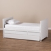 Baxton Studio Linna Modern and Contemporary White-Finished Daybed with Trundle - MG8006-White-Twin