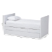 Baxton Studio Linna Modern and Contemporary White-Finished Daybed with Trundle - MG8006-White-Twin