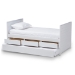 Baxton Studio Linna Modern and Contemporary White-Finished Daybed with Trundle - MG8006-White-Twin