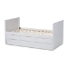 Baxton Studio Linna Modern and Contemporary White-Finished Daybed with Trundle - MG8006-White-Twin