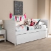 Baxton Studio Linna Modern and Contemporary White-Finished Daybed with Trundle - MG8006-White-Twin