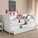 Baxton Studio Linna Modern and Contemporary White-Finished Daybed with Trundle - MG8006-White-Twin