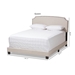 Baxton Studio Odette Modern and Contemporary Light Beige Fabric Upholstered Queen Size Bed - CF8747-S-Light Beige-Queen
