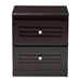 Baxton Studio Carine Modern and Contemporary Wenge Brown Finished 2-Drawer Nightstand - MH5013-Wenge-NS