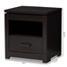 Baxton Studio Bienna Modern and Contemporary Wenge Brown Finished 1-Drawer Nightstand - MH12201-Wenge-NS
