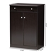 Baxton Studio Dariell Modern and Contemporary Wenge Brown Finished Shoe Cabinet - MH7021-Wenge-Shoe Rack