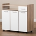 Baxton Studio Charmain Modern and Contemporary Light Oak and White Finish Kitchen Cabinet - MH8622-Light Oak/White-Kitchen Cabinet