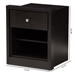 Baxton Studio Danette Modern and Contemporary Wenge Brown Finished 1-Drawer Nightstand - MH5052-Wenge-NS