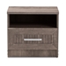 Baxton Studio Gallia Modern and Contemporary Oak Brown Finished 1-Drawer Nightstand - MH5063-Oak-NS