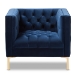 Baxton Studio Zanetta Luxe and Glamour Navy Velvet Upholstered Gold Finished Lounge Chair - TSF-7723-Navy/Gold
