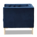 Baxton Studio Zanetta Luxe and Glamour Navy Velvet Upholstered Gold Finished Lounge Chair - TSF-7723-Navy/Gold