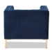 Baxton Studio Zanetta Luxe and Glamour Navy Velvet Upholstered Gold Finished Lounge Chair - TSF-7723-Navy/Gold