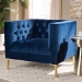 Baxton Studio Zanetta Luxe and Glamour Navy Velvet Upholstered Gold Finished Lounge Chair - TSF-7723-Navy/Gold