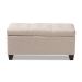 Baxton Studio Michaela Modern and Contemporary Beige Fabric Upholstered Storage Ottoman - WS-20091-Beige-OTTO
