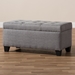 Baxton Studio Michaela Modern and Contemporary Grey Fabric Upholstered Storage Ottoman - WS-20091-Grey-OTTO