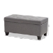 Baxton Studio Michaela Modern and Contemporary Grey Fabric Upholstered Storage Ottoman - WS-20091-Grey-OTTO