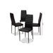 Baxton Studio Armand Modern and Contemporary Black Faux Leather Upholstered Dining Chair (Set of 4) - 112157-1-Black