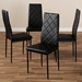 Baxton Studio Blaise Modern and Contemporary Black Faux Leather Upholstered Dining Chair (Set of 4) - 112157-4-Black