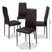 Baxton Studio Blaise Modern and Contemporary Brown Faux Leather Upholstered Dining Chair (Set of 4) - 112157-4-Brown