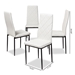 Baxton Studio Blaise Modern and Contemporary White Faux Leather Upholstered Dining Chair (Set of 4) - 112157-4-White