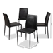 Baxton Studio Pascha Modern and Contemporary Black Faux Leather Upholstered Dining Chair (Set of 4) - 150543-Black