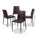Baxton Studio Pascha Modern and Contemporary Brown Faux Leather Upholstered Dining Chair (Set of 4) - 150543-Brown