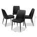 Baxton Studio Darcell Modern and Contemporary Black Faux Leather Upholstered Dining Chair (Set of 4) - 150595-Black-4PC-Set