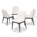 Baxton Studio Darcell Modern and Contemporary White Faux Leather Upholstered Dining Chair (Set of 4) - 150595-White-4PC-Set