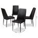 Baxton Studio Chandelle Modern and Contemporary Black Faux Leather Upholstered Dining Chair (Set of 4) - 160505-Black-4PC-Set