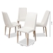 Baxton Studio Chandelle Modern and Contemporary White Faux Leather Upholstered Dining Chair (Set of 4) - 160505-White-4PC-Set