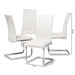 Baxton Studio Cyprien Modern and Contemporary White Faux Leather Upholstered Dining Chair (Set of 4) - 140919-White-4PC-Set