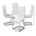Baxton Studio Marlys Modern and Contemporary White Faux Leather Upholstered Dining Chair (Set of 4) - DC004-White-4PC-Set