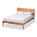 Baxton Studio Marana Modern and Rustic Natural Oak and Pine Finished Wood Queen Size Platform Bed - SW8093-Natural-Queen