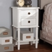 Baxton Studio Audrey Country Cottage Farmhouse White Finished 2-Drawer Nightstand - GLA5-White-NS