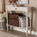 Baxton Studio Ariella Country Cottage Farmhouse Whitewashed 1-Drawer Console Table - RAM19-Whitewashed-ST