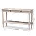 Baxton Studio Ariella Country Cottage Farmhouse Whitewashed 1-Drawer Console Table - RAM13-Whitewashed-ST