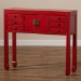 Baxton Studio Melodie Classic and Antique Red Finished Wood Bronze Finished Accents 6-Drawer Console Table - MIN22-Red-ST