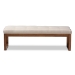 Baxton Studio Caramay Modern and Contemporary Light Beige Fabric Upholstered Walnut Brown Finished Wood Bench - BBT5337-Light Beige-Bench