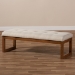 Baxton Studio Caramay Modern and Contemporary Light Beige Fabric Upholstered Walnut Brown Finished Wood Bench - BBT5337-Light Beige-Bench